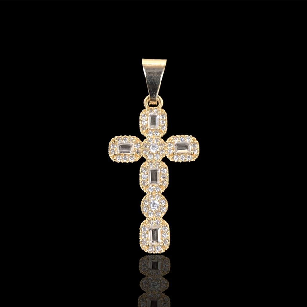 18 K Gold Filled Cross Pendant Necklace & Chain